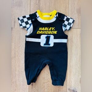 Harley-Davidson Baby Boys' 2-Piece Knit Racing Tee & Overalls - Size 0-3 months